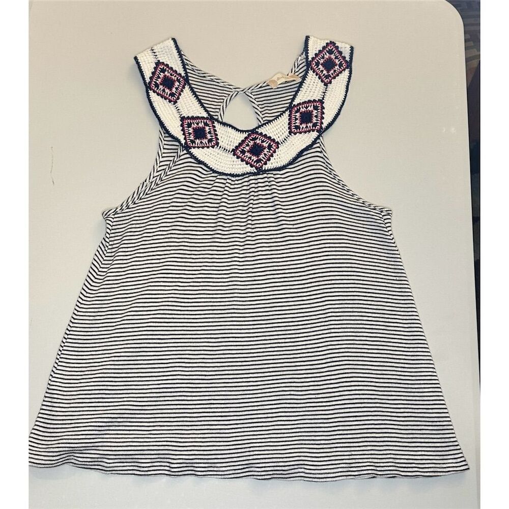Altar'd State Women's Striped Sleeveless Top L Multicolor Blouse *Clearance*